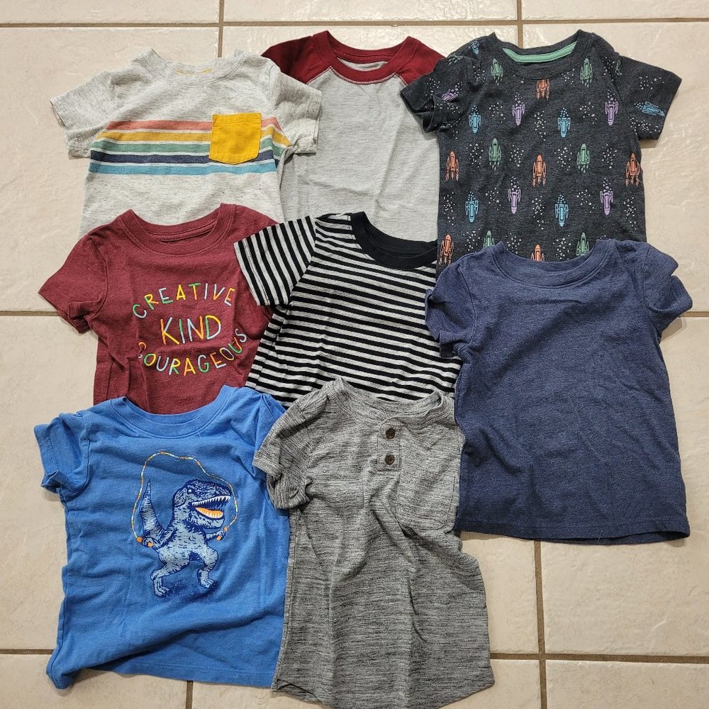 2T Boys Target Cat & Jack T-Shirt Bundle of 8
